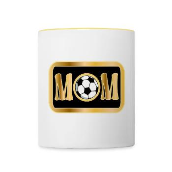 MAMAN - MAMAN JOUEUSE DE FOOTBALL - FOOTBALL - Mug contrasté - blanc/jaune - Devant