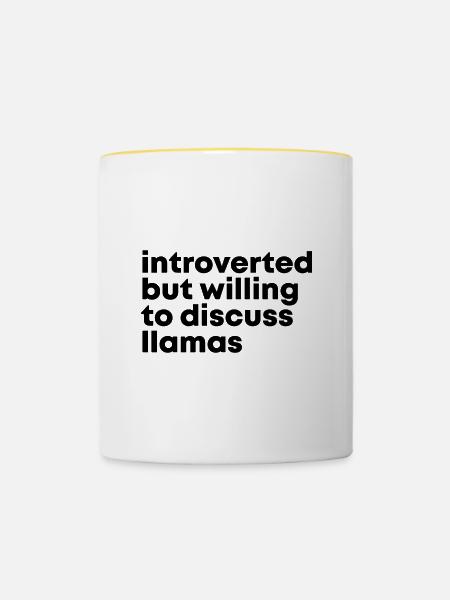 Llama Llama Llama - Tasse zweifarbig - Weiß/Gelb