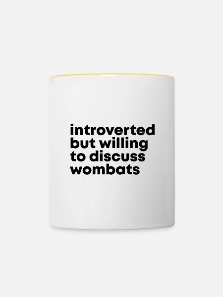 Wombat Wombat Wombat - Tasse zweifarbig - Weiß/Gelb
