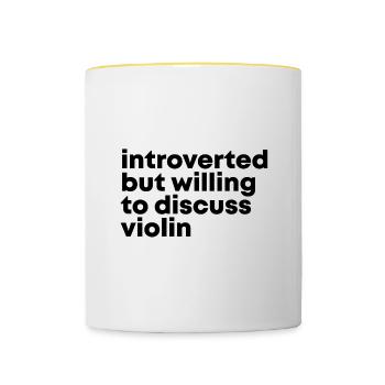 violon - Mug contrasté - blanc/jaune - Devant