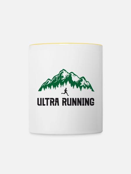 Ultra-Laufen - Tasse zweifarbig - Weiß/Gelb