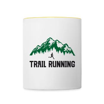 Trail Running - Contrasting Mug - white/yellow - Front
