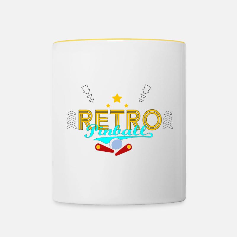 Rétro pinball - Mug contrasté - blanc/jaune
