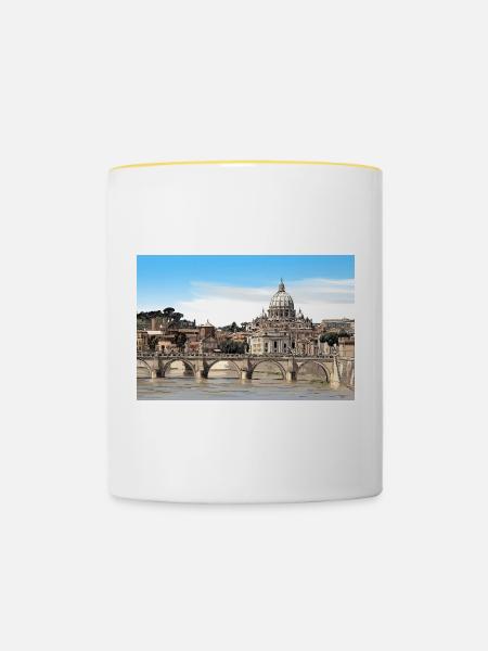 Rom - Tasse zweifarbig - Weiß/Gelb