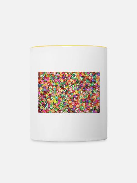 Bunte Laune - Tasse zweifarbig - Weiß/Gelb