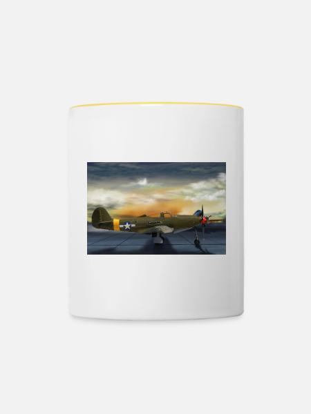 P-39 Airacobra - Tasse zweifarbig - Weiß/Gelb