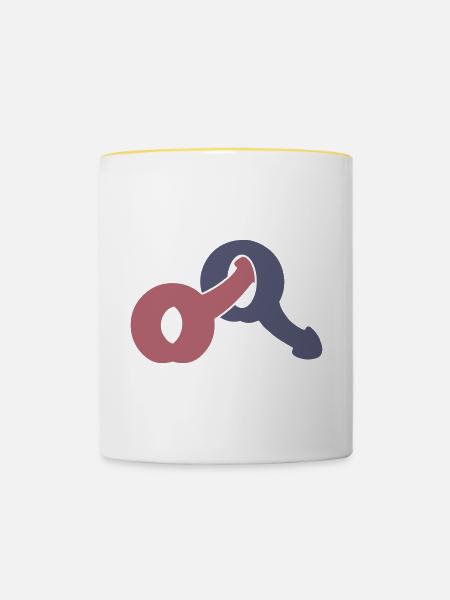 mann : mann v2 - Tasse zweifarbig - Weiß/Gelb