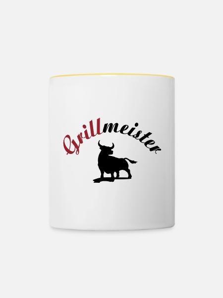 Grillmeister - Tasse zweifarbig - Weiß/Gelb