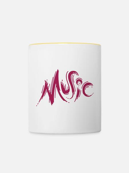 Music (a) - Tasse zweifarbig - Weiß/Gelb