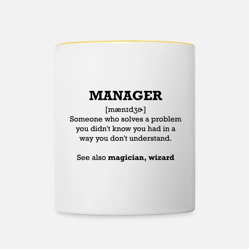 manager - wizard - Mug contrasté - blanc/jaune