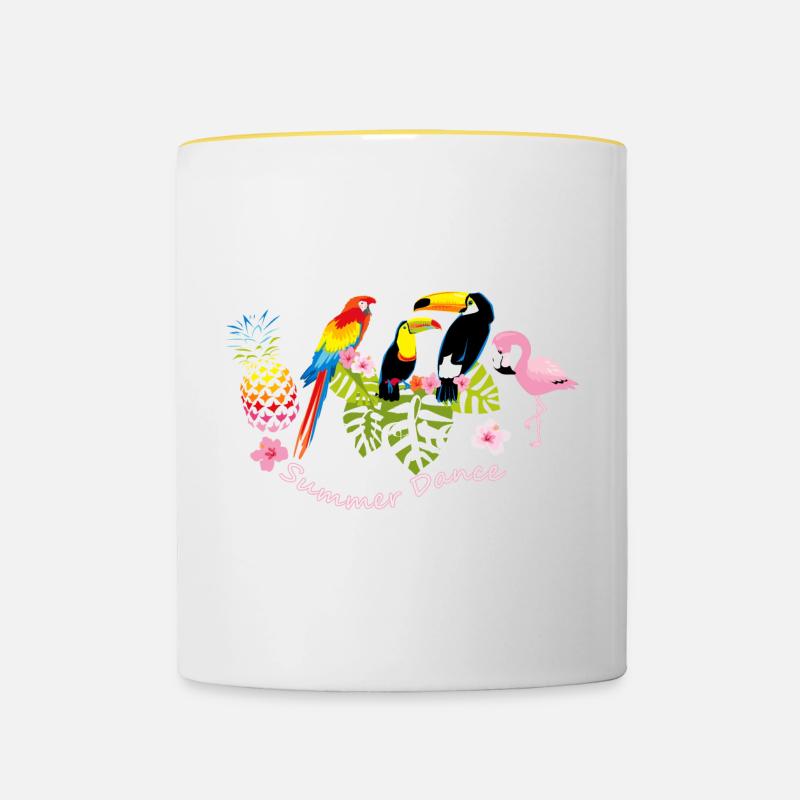 Summer Dance - Concours d'été Aloha - Mug contrasté - blanc/jaune
