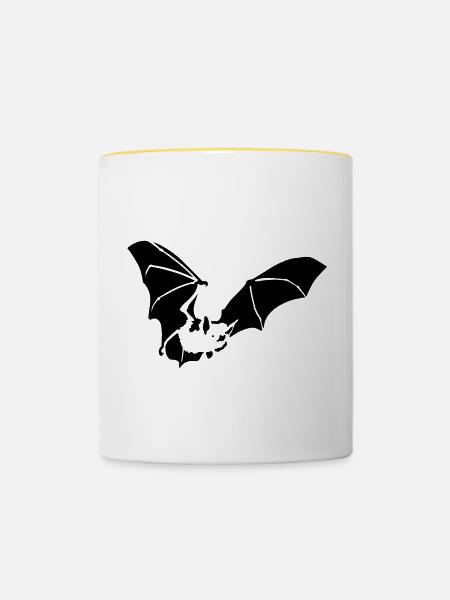 Fledermaus - Tasse zweifarbig - Weiß/Gelb