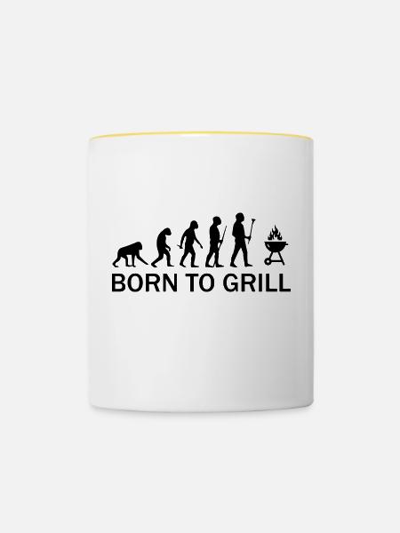 Barbecue BBQ - Tasse zweifarbig - Weiß/Gelb