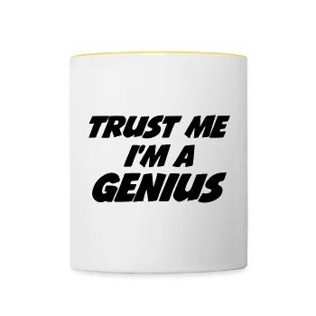 Trust me I'm a Genius - Contrasting Mug - white/yellow - Front