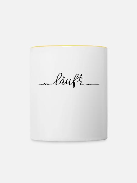 Runner - Tasse zweifarbig - Weiß/Gelb