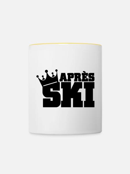apres ski - Tasse zweifarbig - Weiß/Gelb