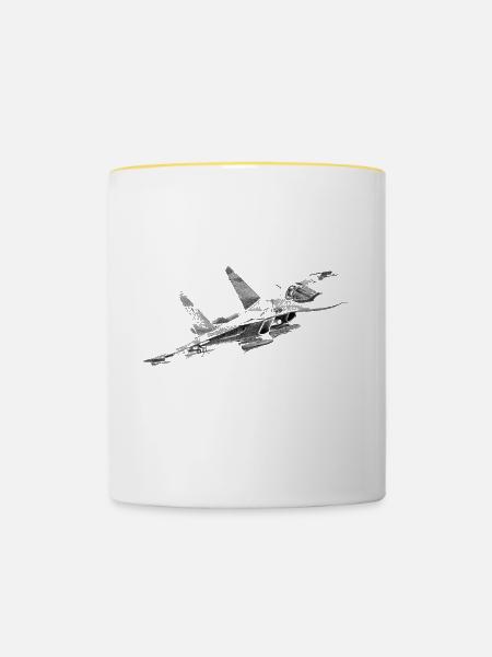 Sukhoi Su-34 - Tasse zweifarbig - Weiß/Gelb
