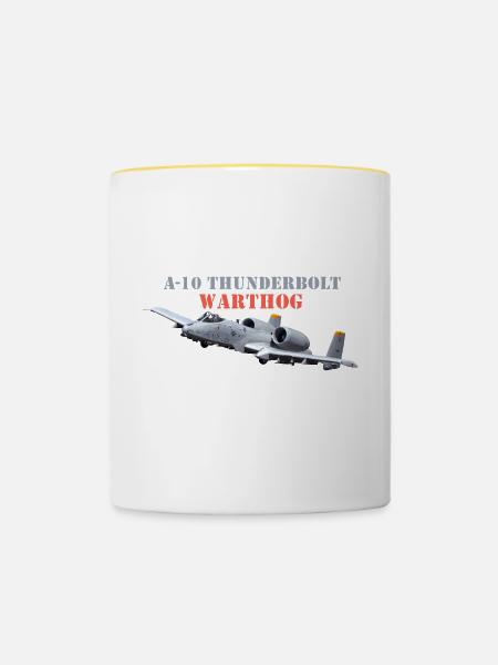 A-10 Thundertbolt - Tasse zweifarbig - Weiß/Gelb