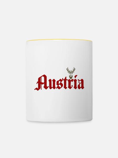 Österreich - Tasse zweifarbig - Weiß/Gelb
