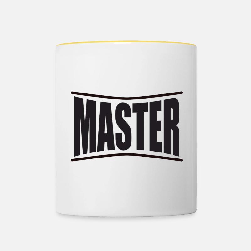 master slave bdsm bondage dominates mistress fetish - Contrasting Mug - white/yellow
