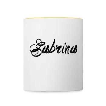 Sabrina - Tasse zweifarbig - Weiß/Gelb - Vorne