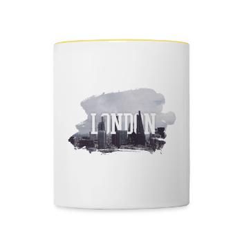 LONDON - Mug contrasté - blanc/jaune - Devant
