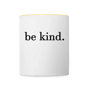 be kind. - Contrasting Mug - white/yellow - Front