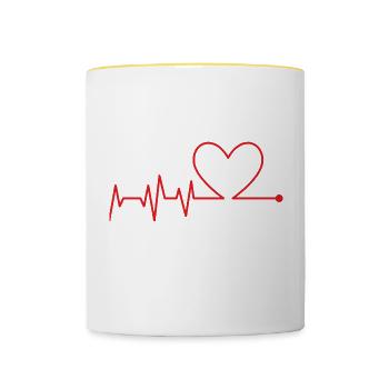 ELECTROCARDIOGRAM - Contrasting Mug - white/yellow - Front