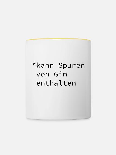 gin - Tasse zweifarbig - Weiß/Gelb