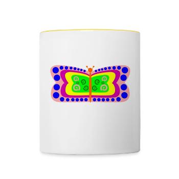 Butterfly - Contrasting Mug - white/yellow - Front