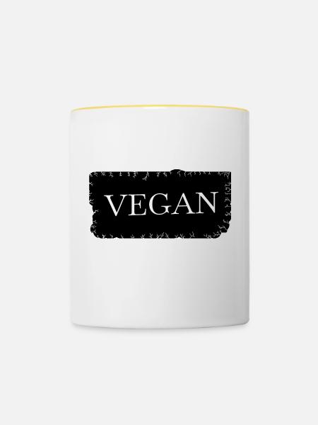 vegan - Vegan - Tasse zweifarbig - Weiß/Gelb