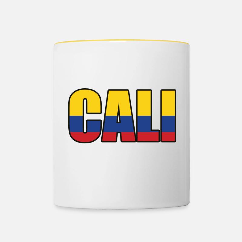 Cali - Mug contrasté - blanc/jaune