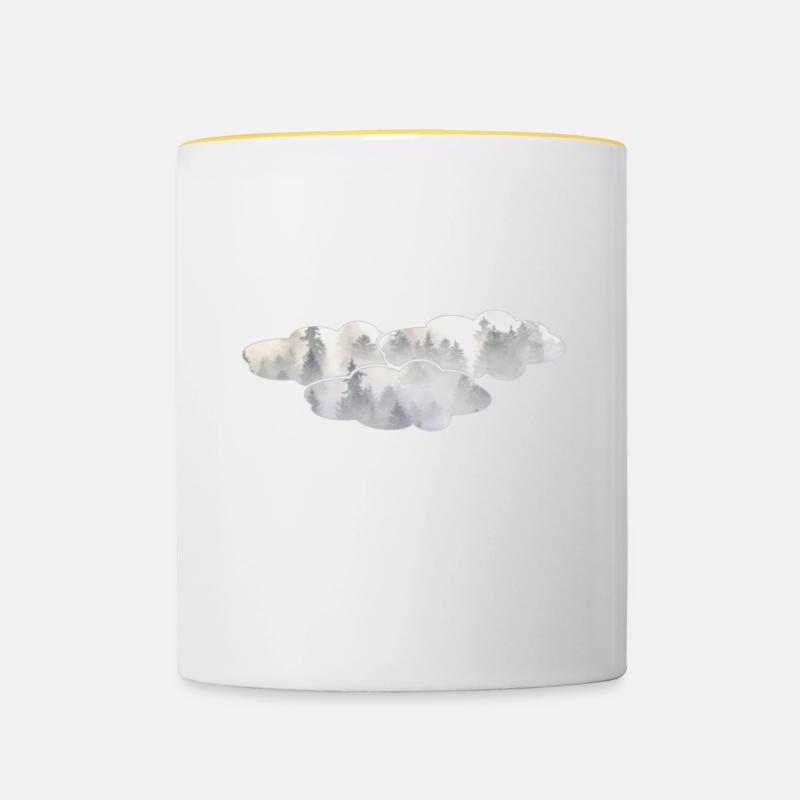 Wolken - Tasse zweifarbig - Weiß/Gelb