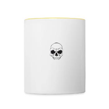 100% Hard Core - Contrasting Mug - white/yellow - Front