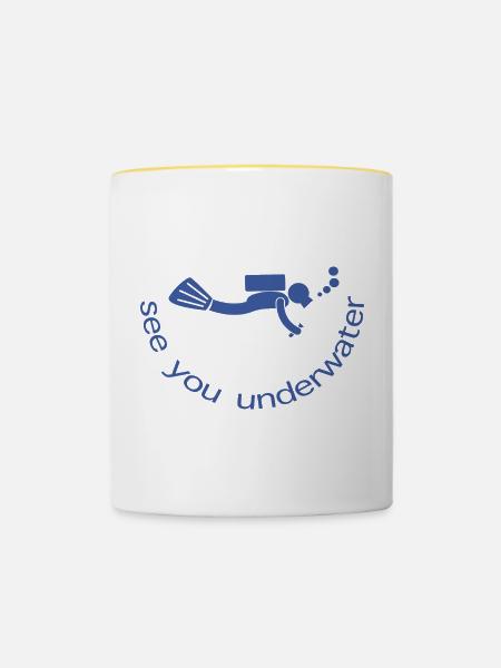 see you underwater - Tasse zweifarbig - Weiß/Gelb