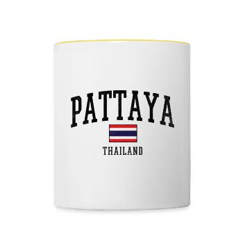 Flaggenstreifen Kontrast Kollektion - Tasse zweifarbig - Weiß/Gelb - Vorne