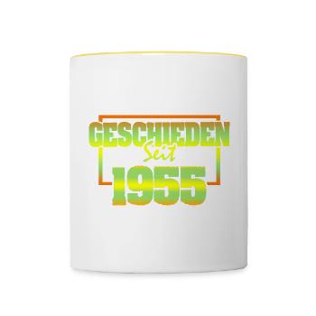 55er - Tasse zweifarbig - Weiß/Gelb - Vorne