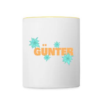 Edelweiß Günter - Tasse zweifarbig - Weiß/Gelb - Vorne