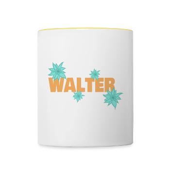 Montagne Edelweiss Alpinisme Walter - Mug contrasté - blanc/jaune - Devant