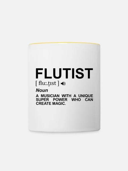 Flötist Begriff - Tasse zweifarbig - Weiß/Gelb