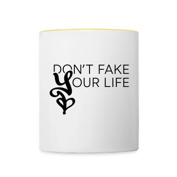 DFYL 01 - Tasse zweifarbig - Weiß/Gelb - Vorne