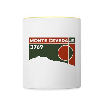 Monte Cevedale Ortler Alps High Altitude Ski Touring Altitude - Contrasting Mug - white/yellow - Front