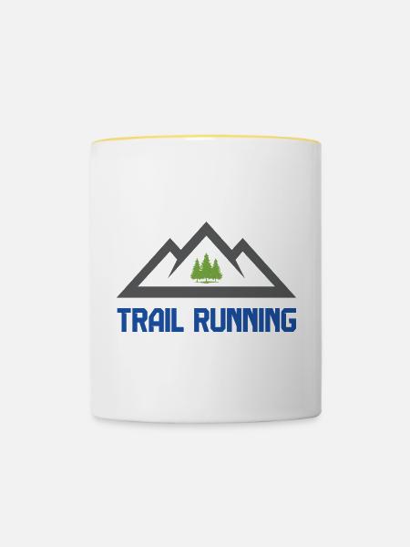 Trailrunning (Trailrunning) - Tasse zweifarbig - Weiß/Gelb