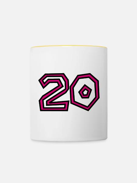 20 - Tasse zweifarbig - Weiß/Gelb