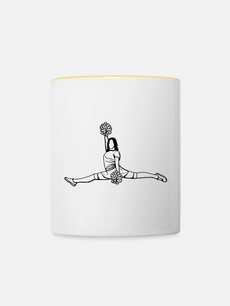 Cheerleaderin - Tasse zweifarbig - Weiß/Gelb