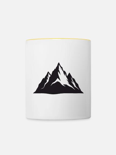 Gebirge - Tasse zweifarbig - Weiß/Gelb