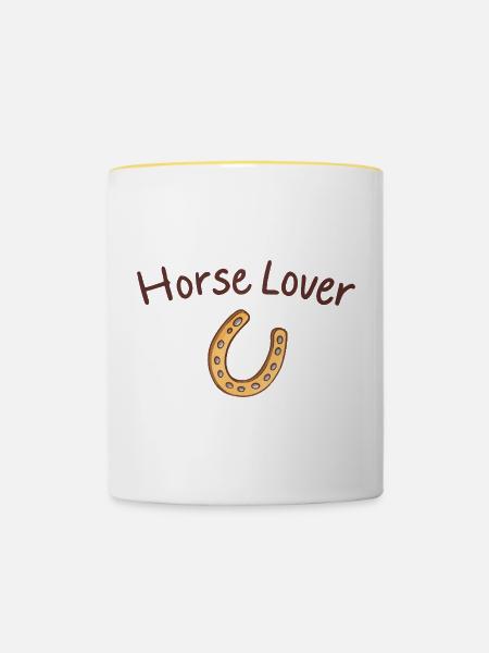 Pferdeliebhaber - Tasse zweifarbig - Weiß/Gelb