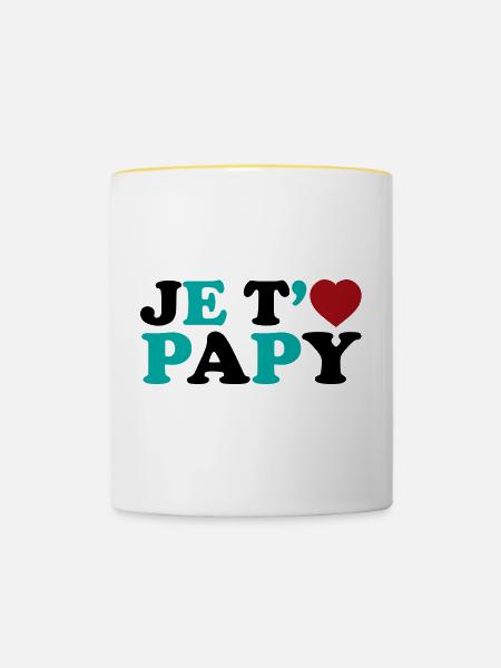 Ich liebe dich Opa - Tasse zweifarbig - Weiß/Gelb