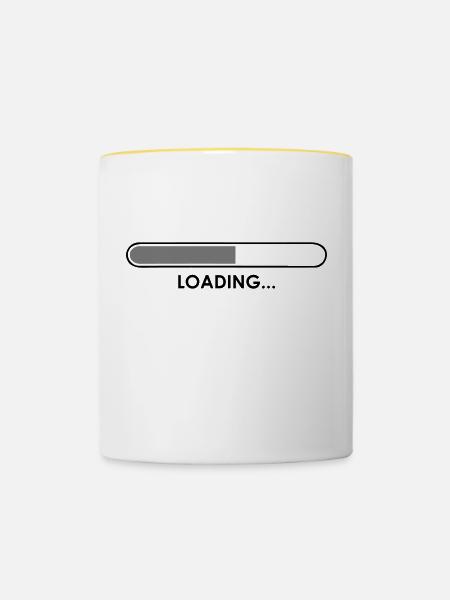 Universelles Loading Symbol - 2C - Tasse zweifarbig - Weiß/Gelb