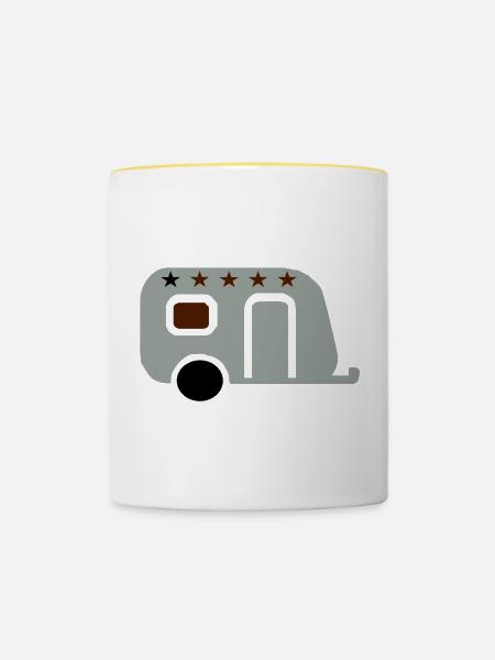 campen - Tasse zweifarbig - Weiß/Gelb